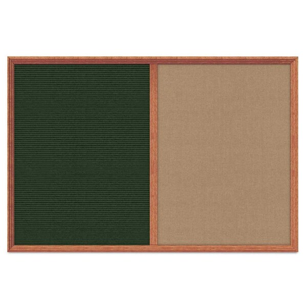 Enclosed Corkboard, 1 Door, 60"x36", 4" Fra, UV3424-BLACK-COBACC